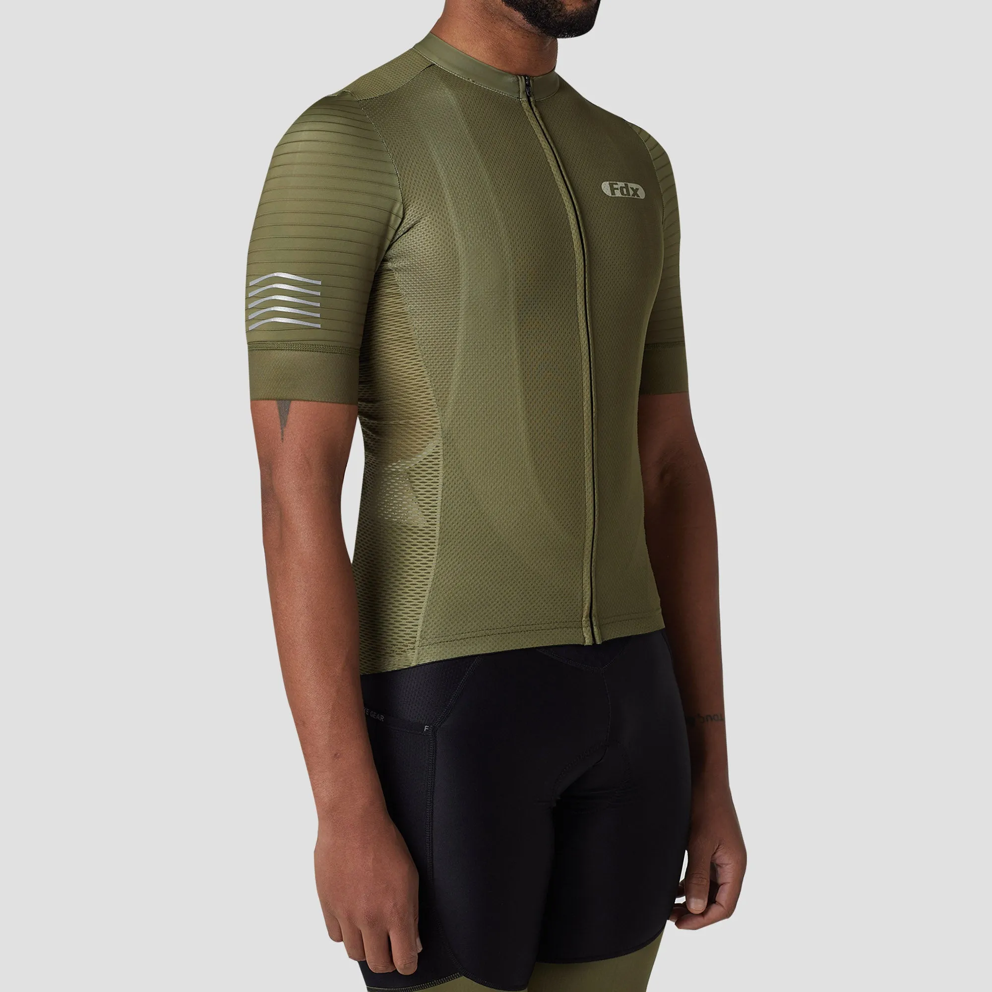 Fdx Essential Green Men's & Boy's Short Sleeve Summer Cycling Jersey