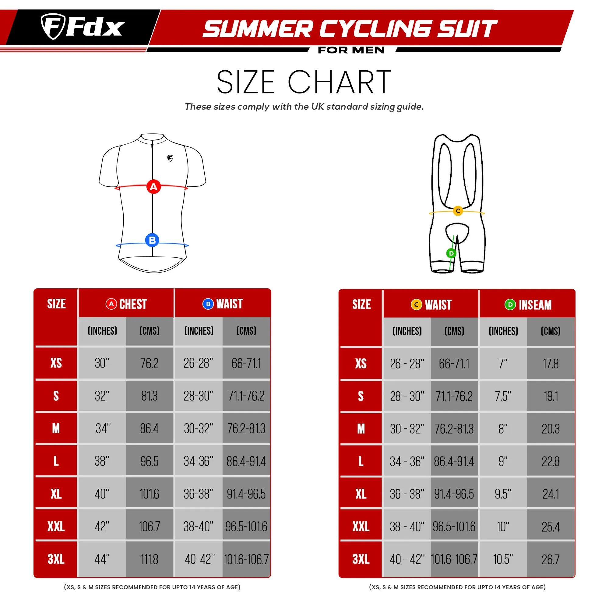 Fdx Men's & Boy's Set All Day Green Short Sleeve Jersey & Bib Shorts