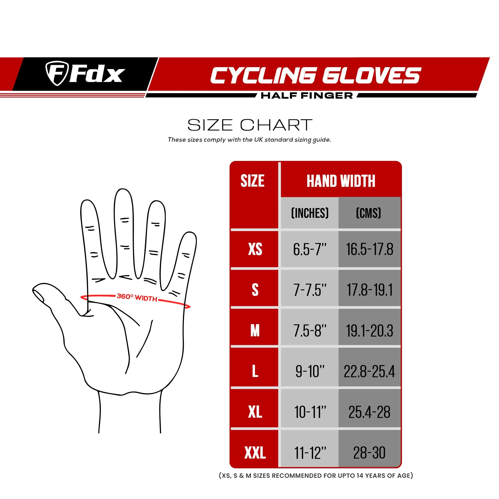 Fdx Signature Red Gel Padded Short Finger Summer Cycling Gloves