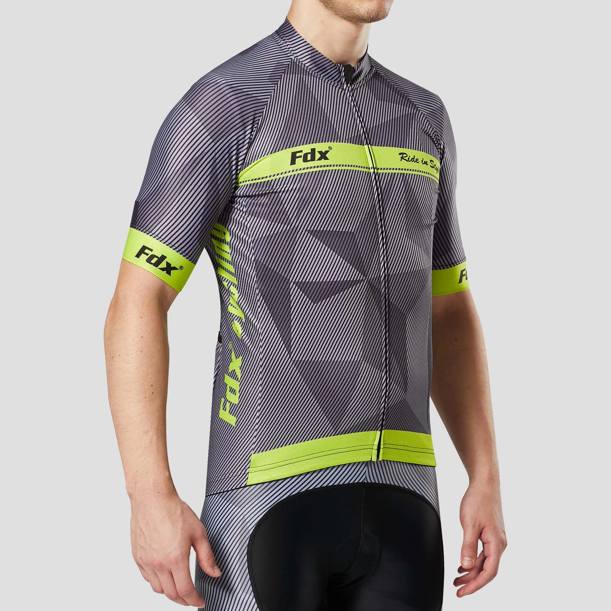 Fdx Splinter Yellow Men's & Boy's Short Sleeve Summer Cycling Jersey