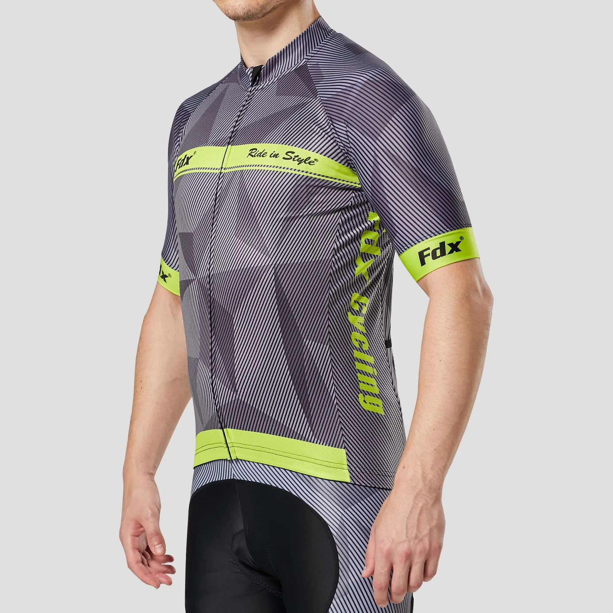 Fdx Splinter Yellow Men's & Boy's Short Sleeve Summer Cycling Jersey