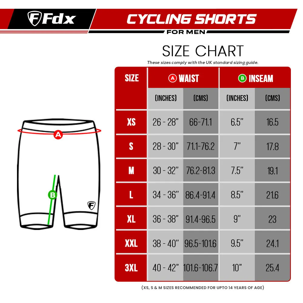 Fdx Windrift Blue Men's & Boy's Anti-Bac Padded Summer Cycling Shorts