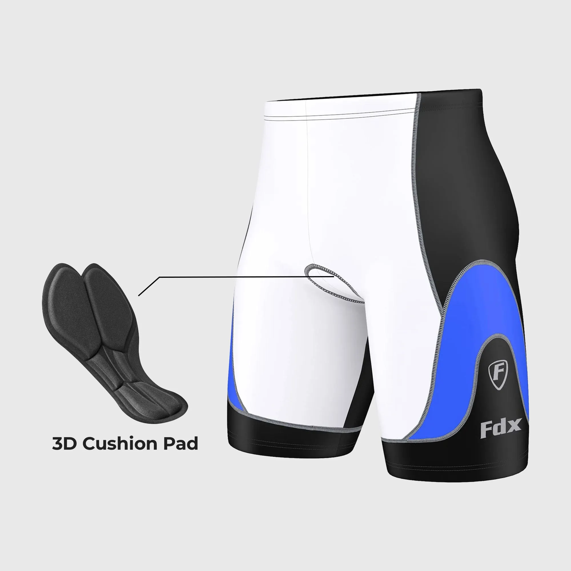 Fdx Windrift Blue Men's & Boy's Anti-Bac Padded Summer Cycling Shorts