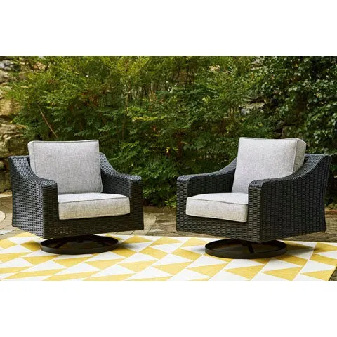 Fire Island Black Outdoor Swivel Rocker Chair