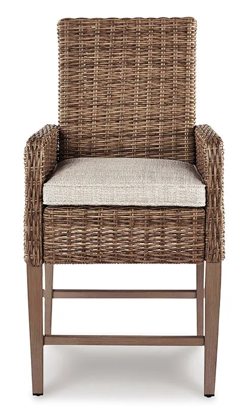 Fire Island Mist Outdoor Woven Barstool