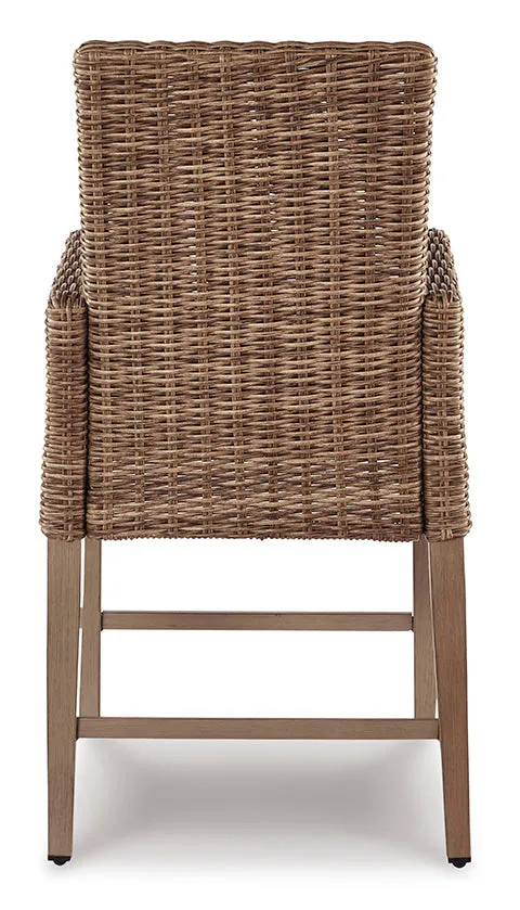 Fire Island Mist Outdoor Woven Barstool