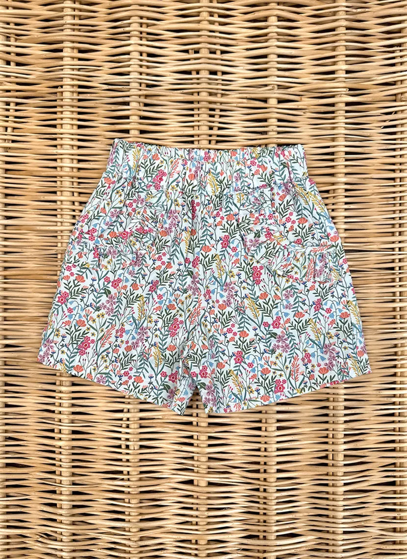 Flowers Green Girly Shorts