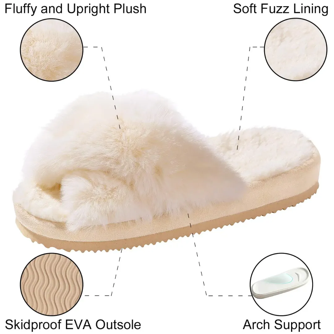 Fluffy Winter House Slippers - Warm, Cozy, and Fashionable for Winter