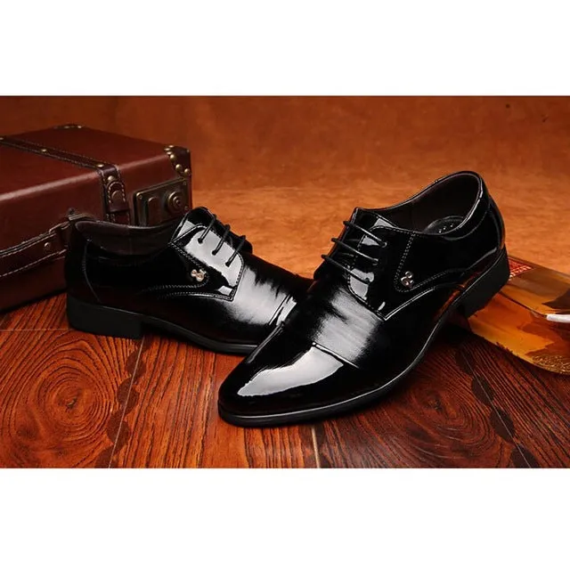 Genuine Leather Men Oxford Shoes, Lace Up Casual Business Men Shoes, Brand Men Wedding Shoes, Men Dress Shoes