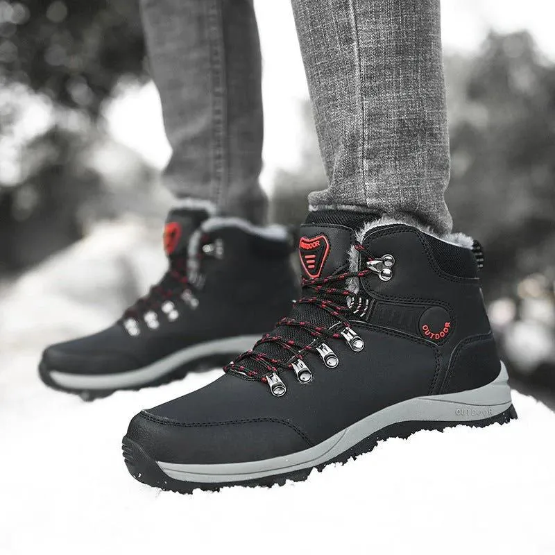 GRW Orthopedic Boots for Men Warm Plus Hiking Lace-up Boots