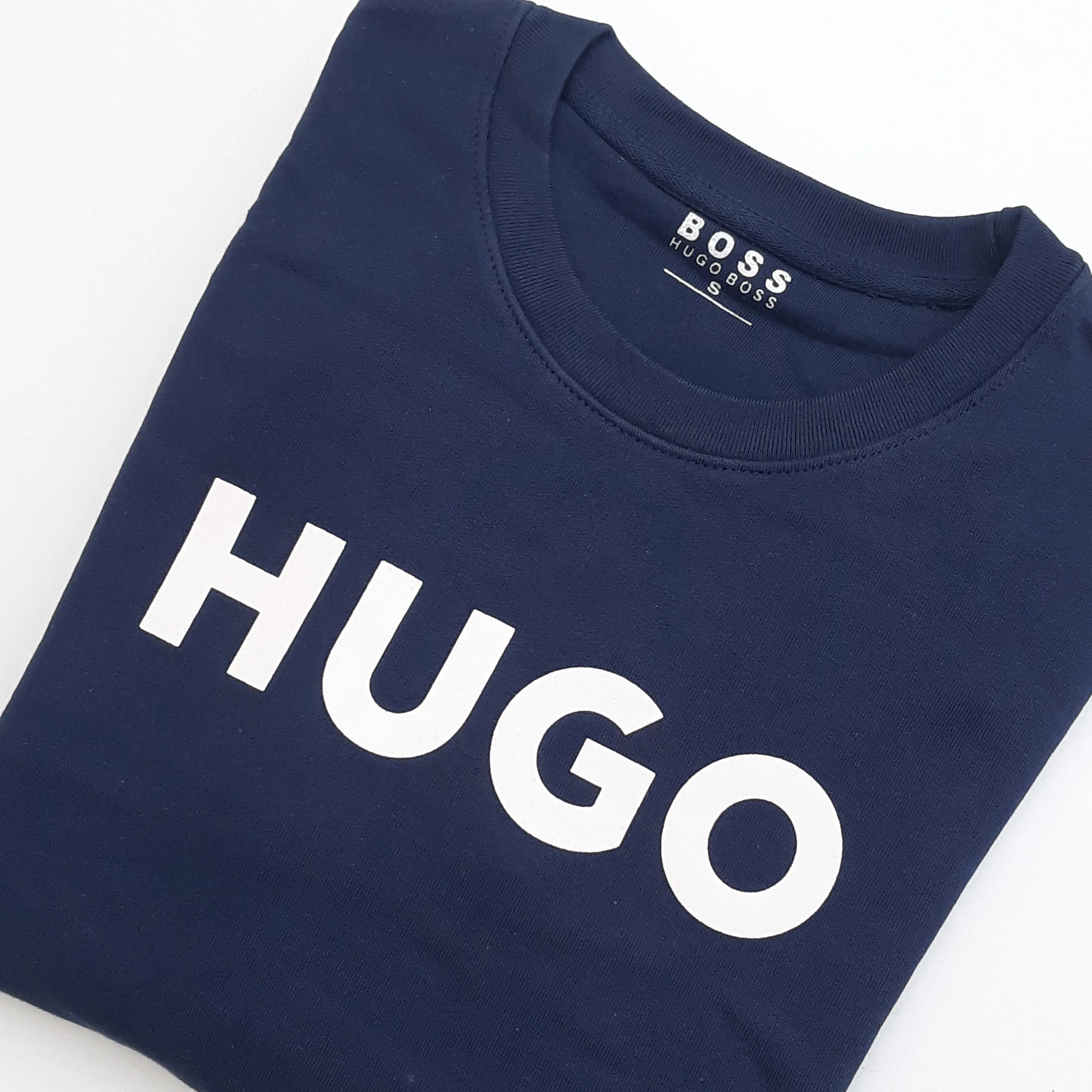 HO - Men 'Navy' HUGO Printed Crew Neck Terry Sweatshirt HO281