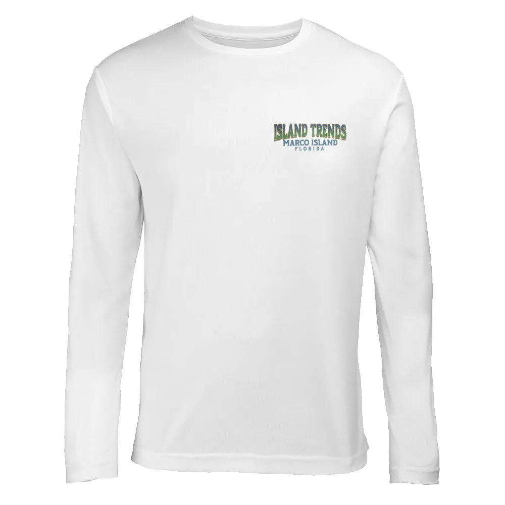 Island Trends Marco Island Marlin Dome Long Sleeve Performance T-Shirt - White