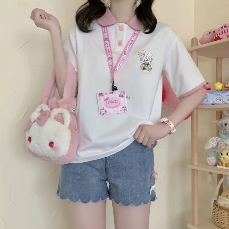 Japanese cute rabbit polo T-shirt BY7091