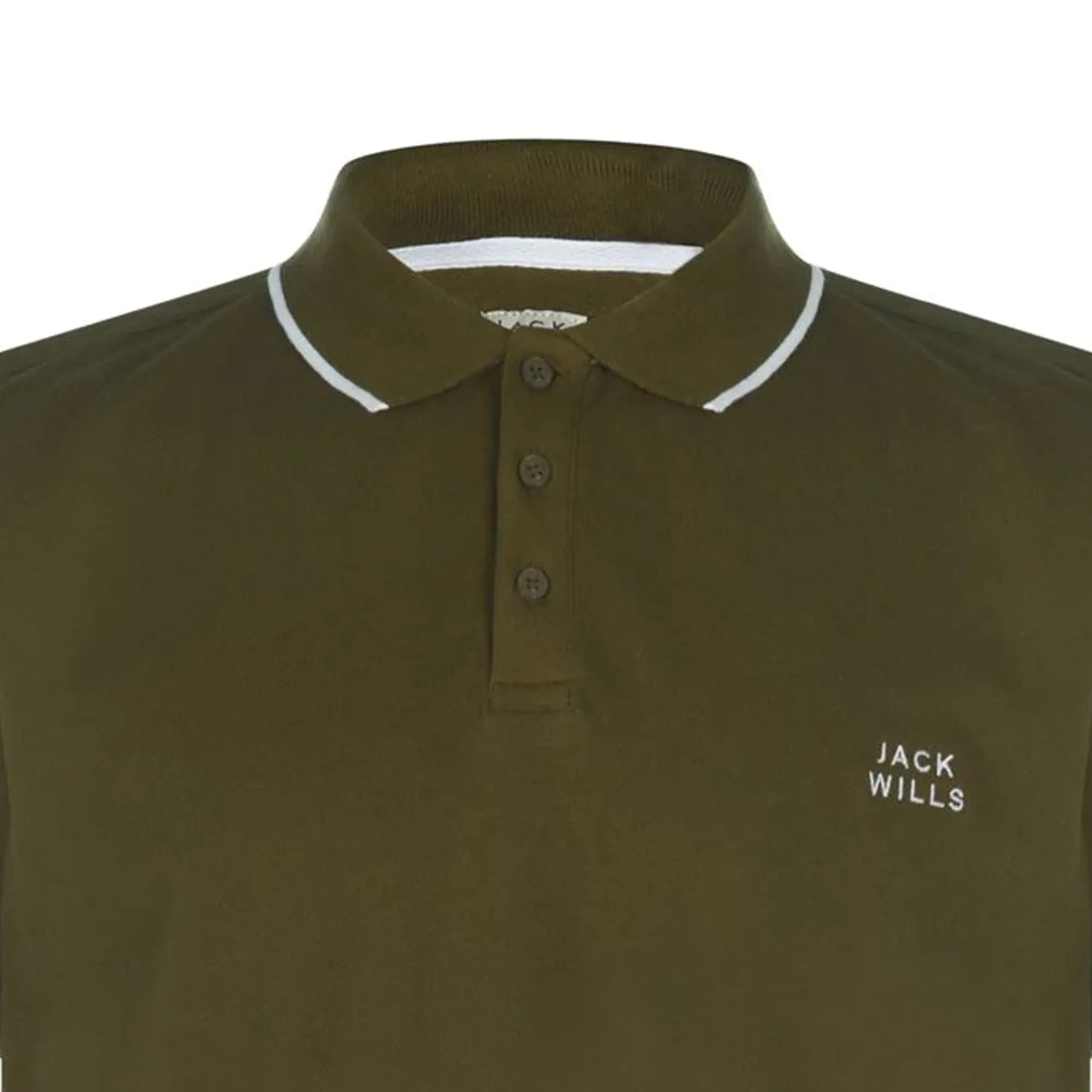 JW - Men 'Olive' Edgeware Contrast Tipped Polo JW270