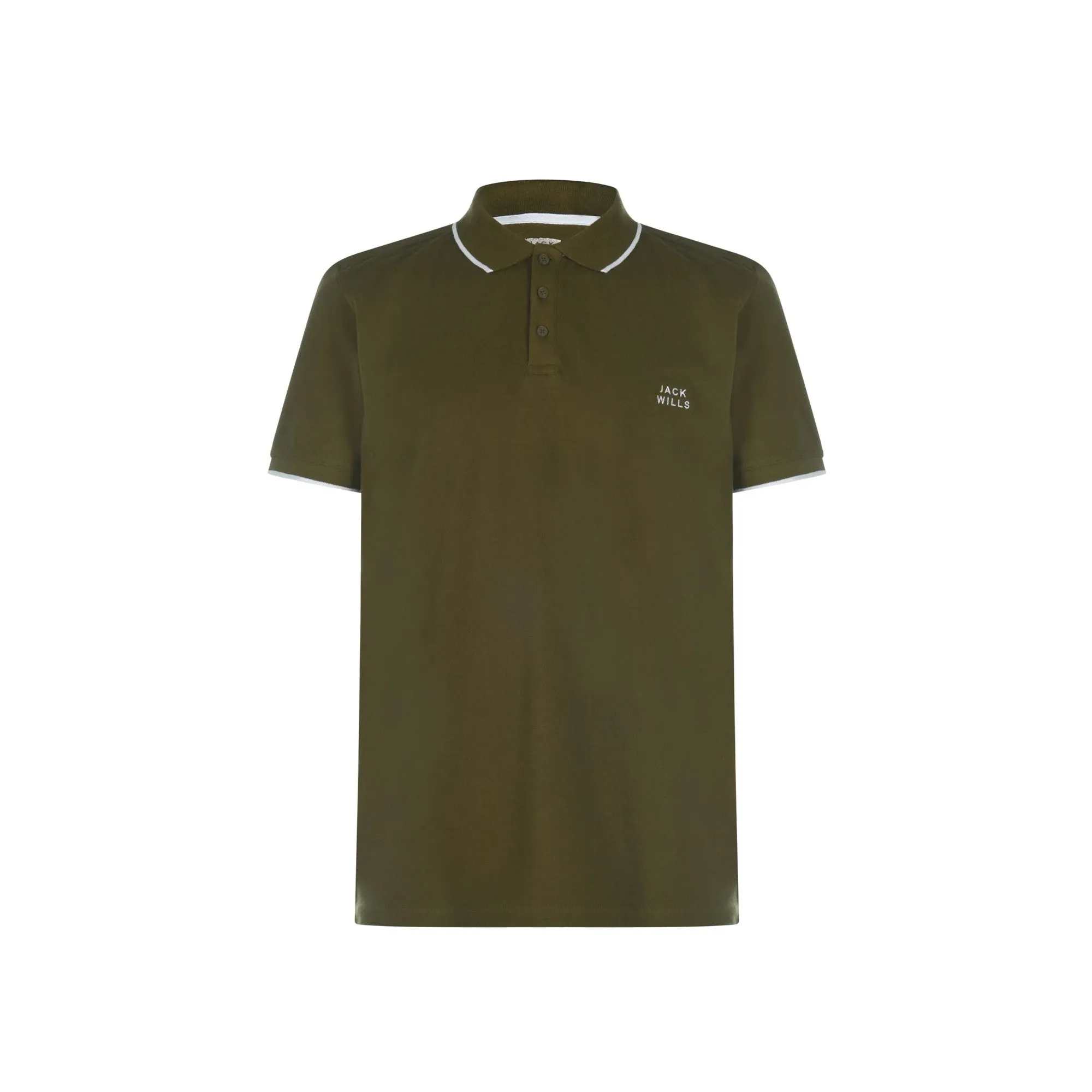 JW - Men 'Olive' Edgeware Contrast Tipped Polo JW270