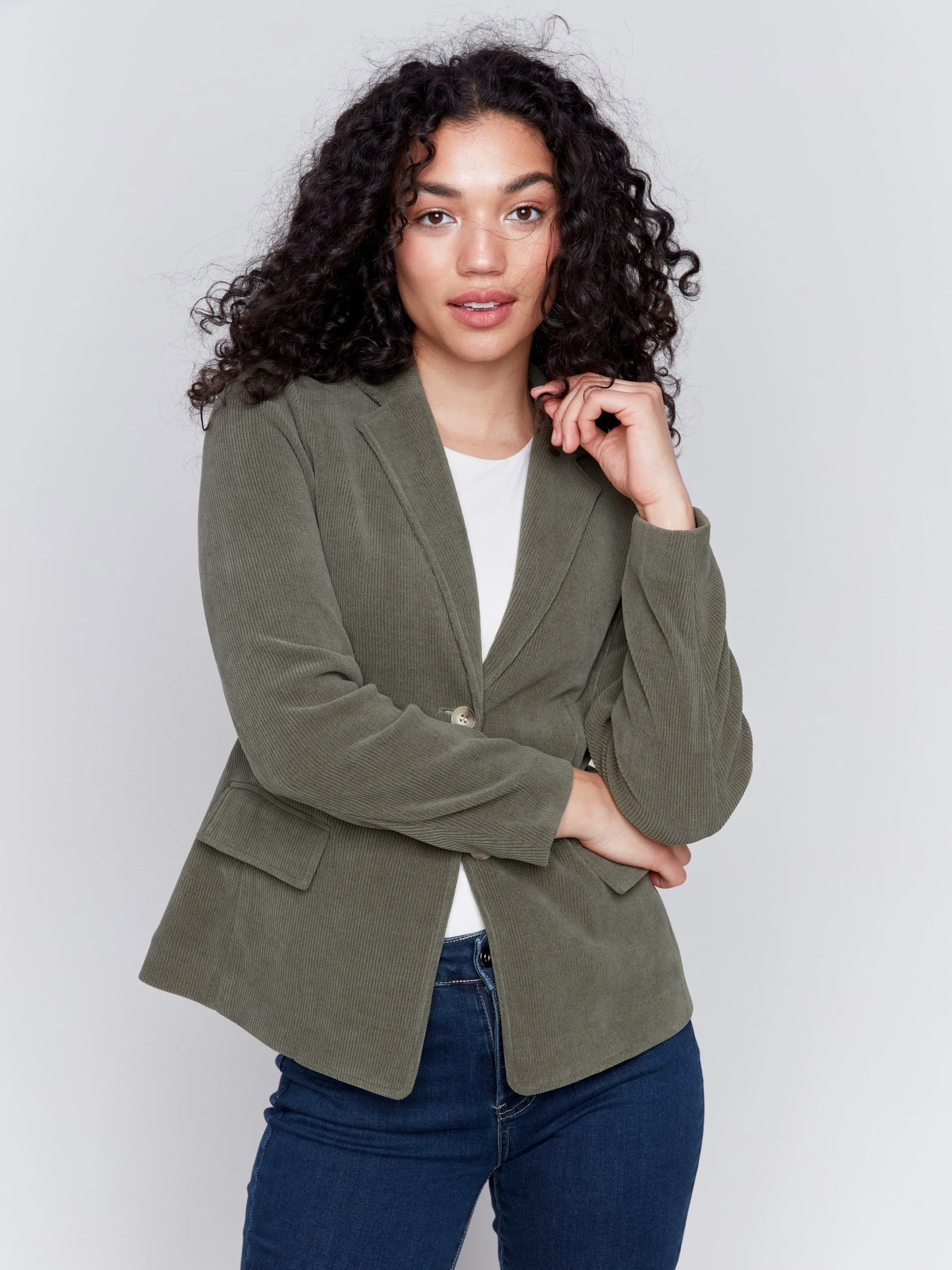 Knit Corduroy Blazer - Spruce