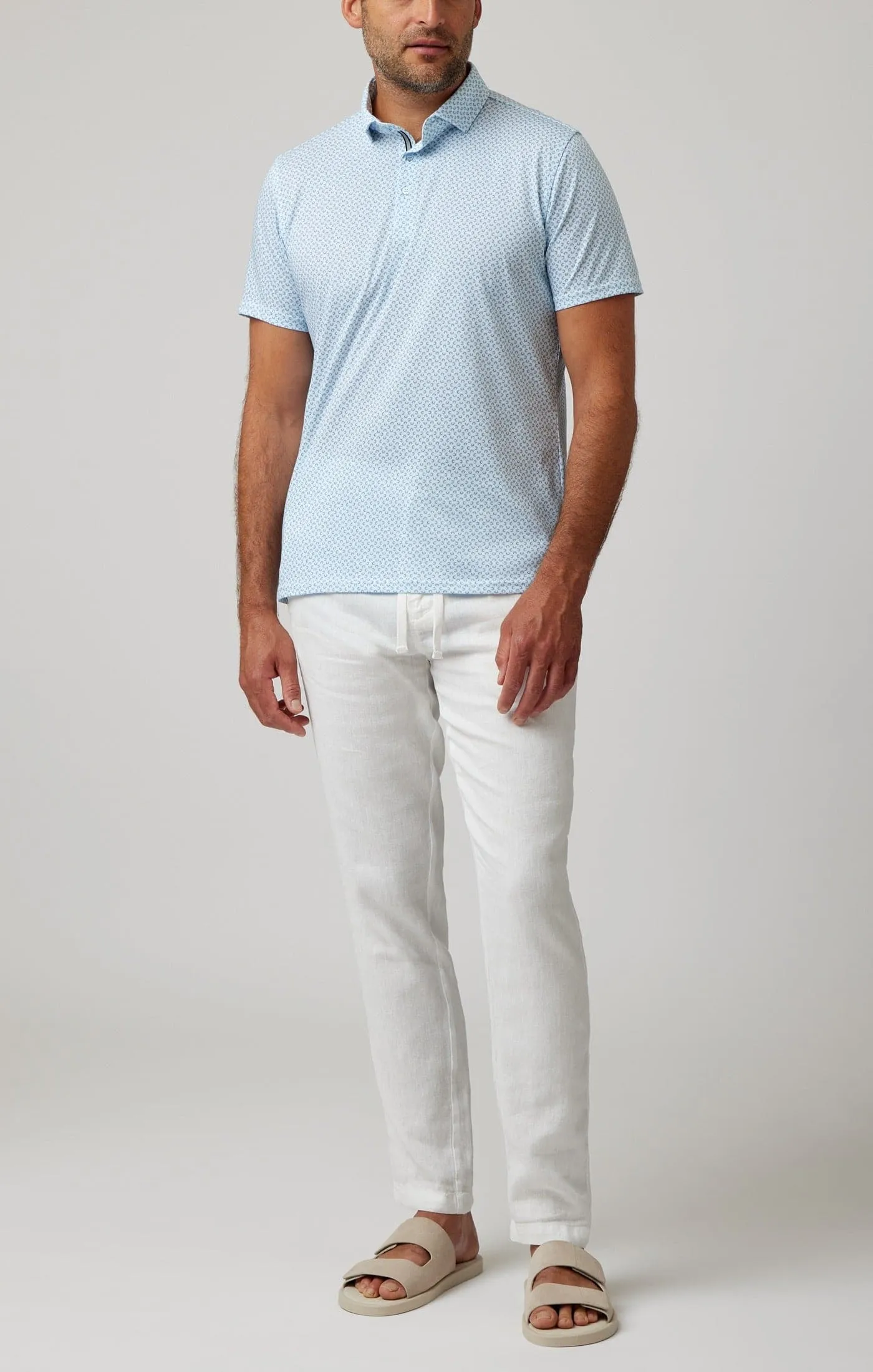 Light Blue Link Short Sleeve Polo