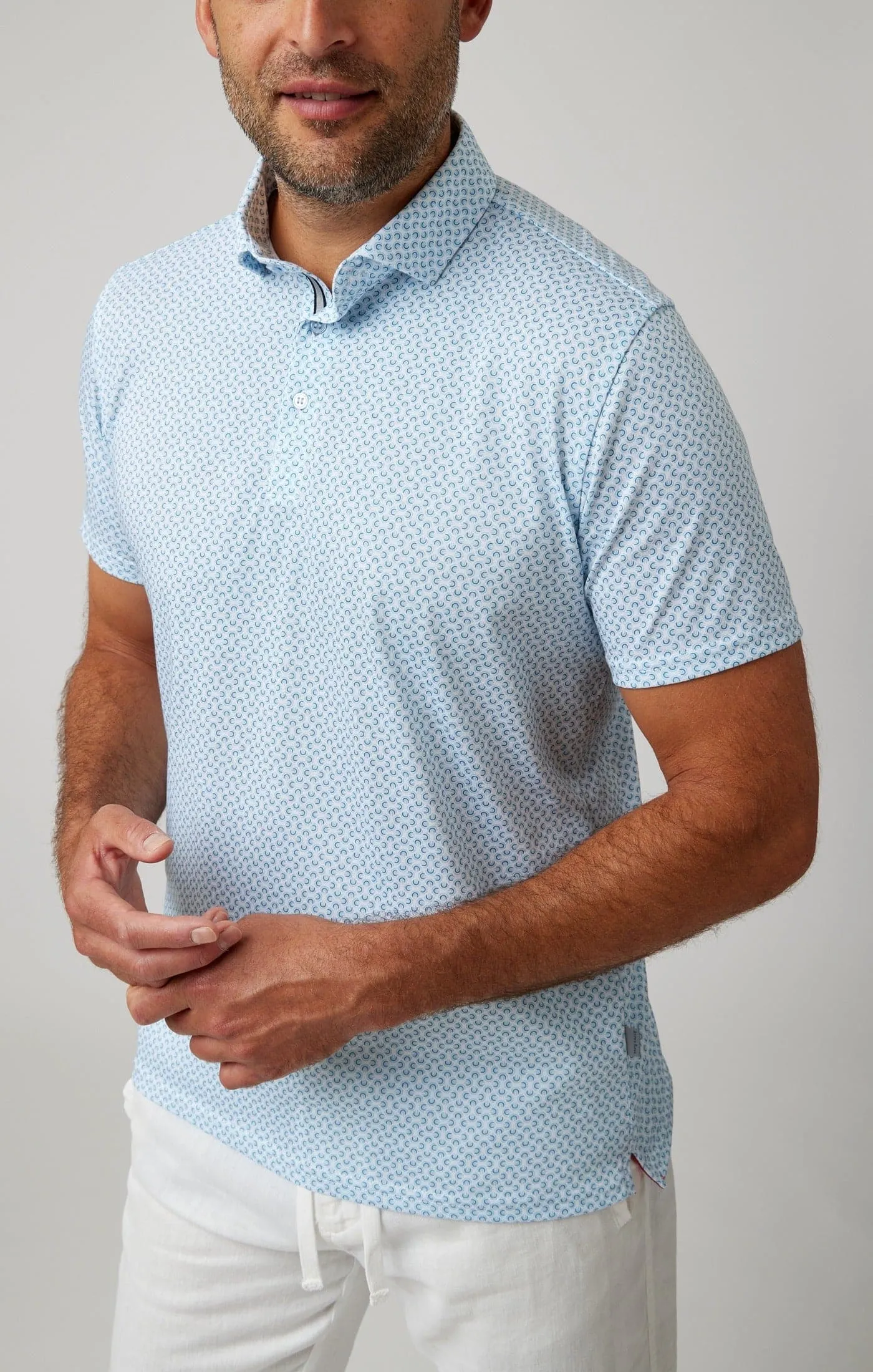 Light Blue Link Short Sleeve Polo