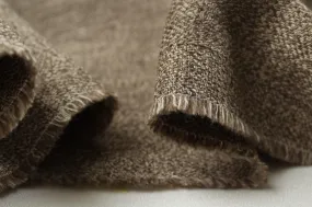 Linen and Ecovero Viscose Twill for Bottoms and Jackets - Melange Brown