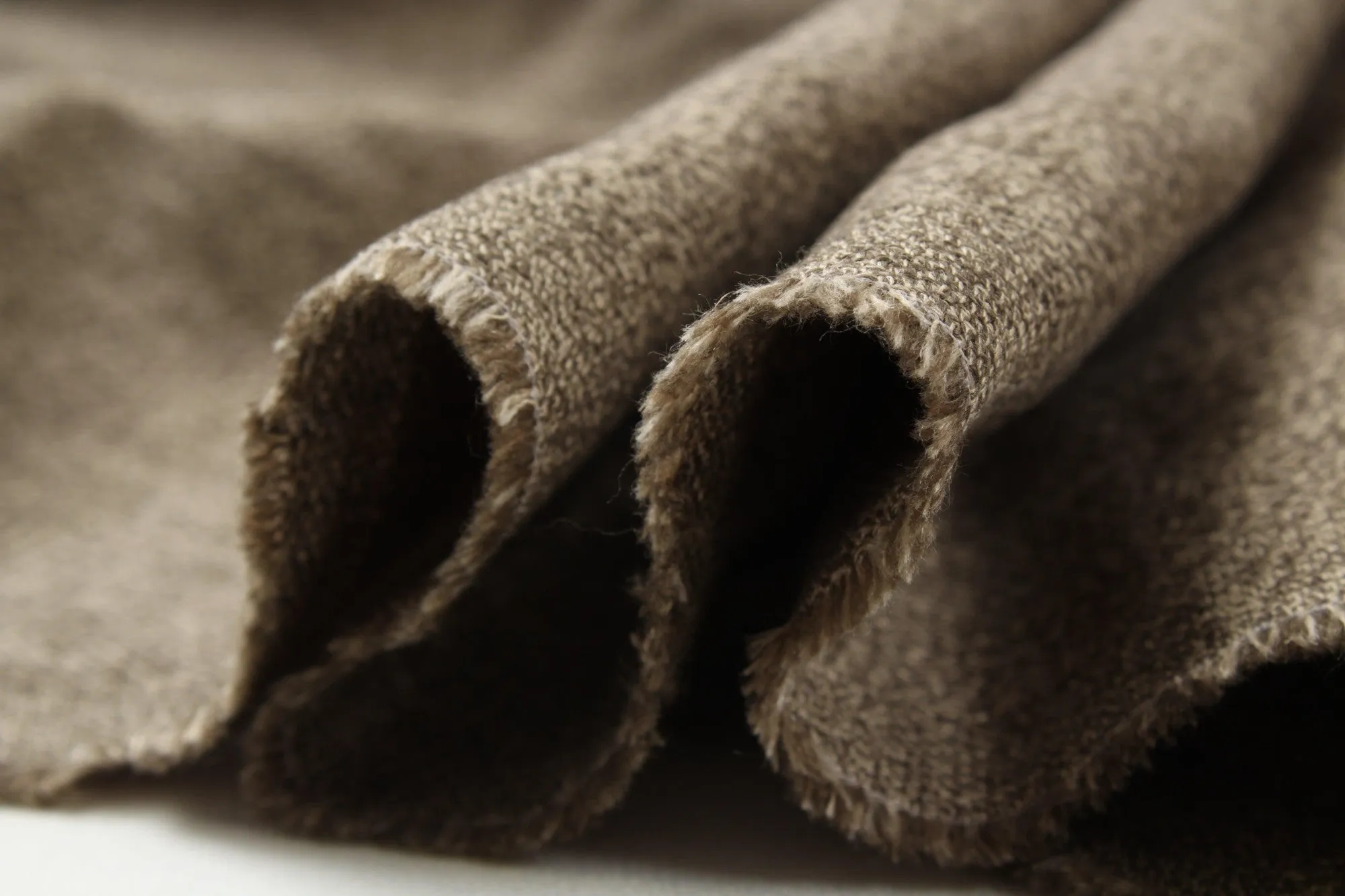 Linen and Ecovero Viscose Twill for Bottoms and Jackets - Melange Brown