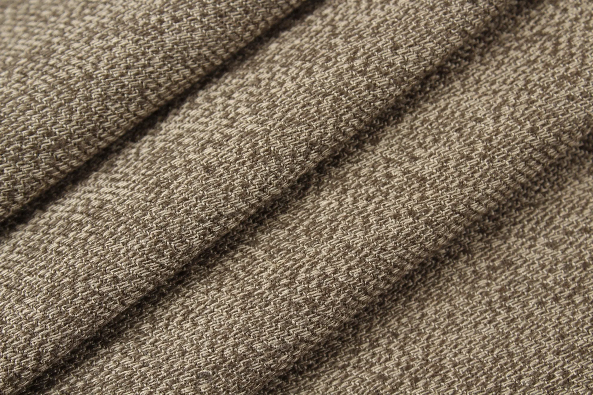 Linen and Ecovero Viscose Twill for Bottoms and Jackets - Melange Brown