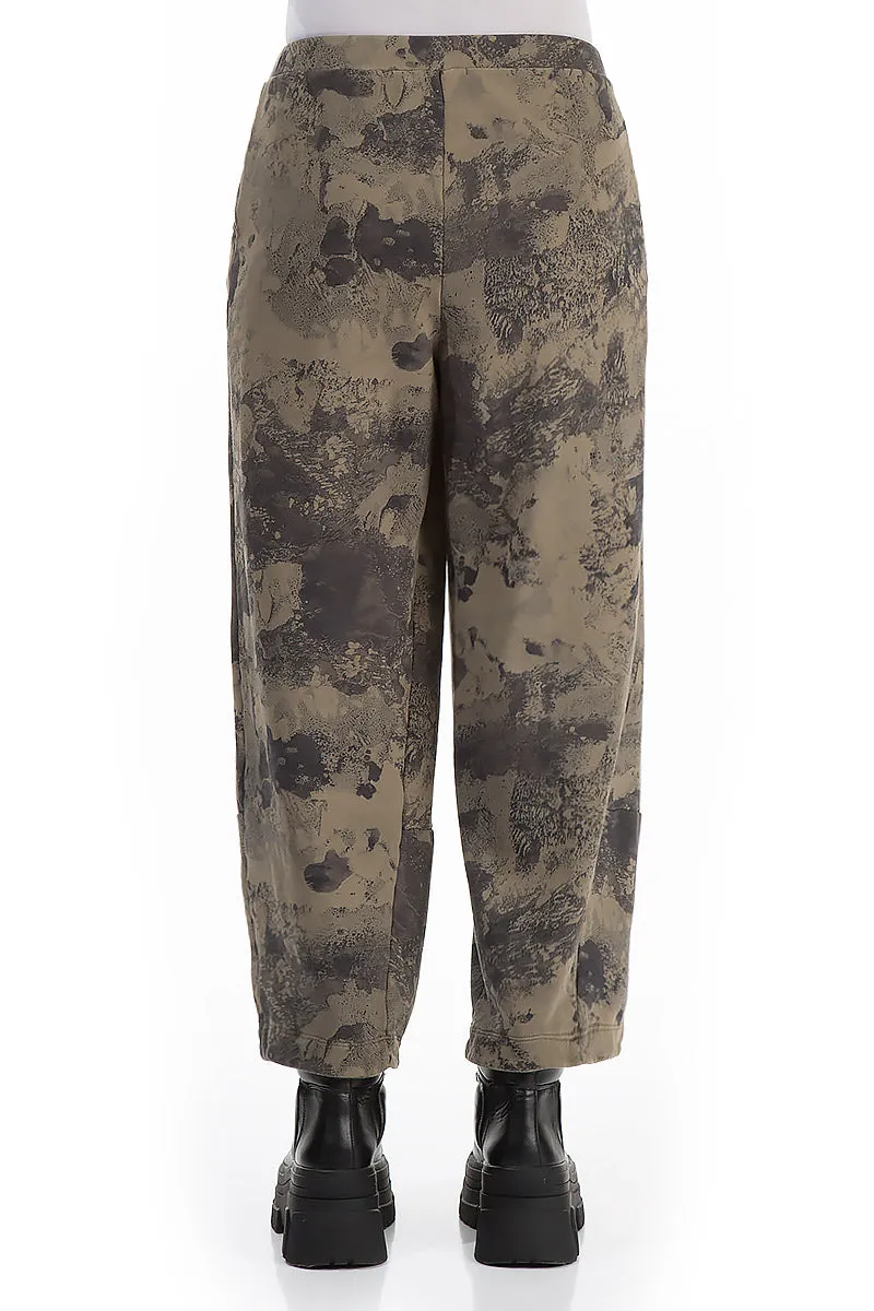 Loose Silver Sage Marble Cotton Trousers