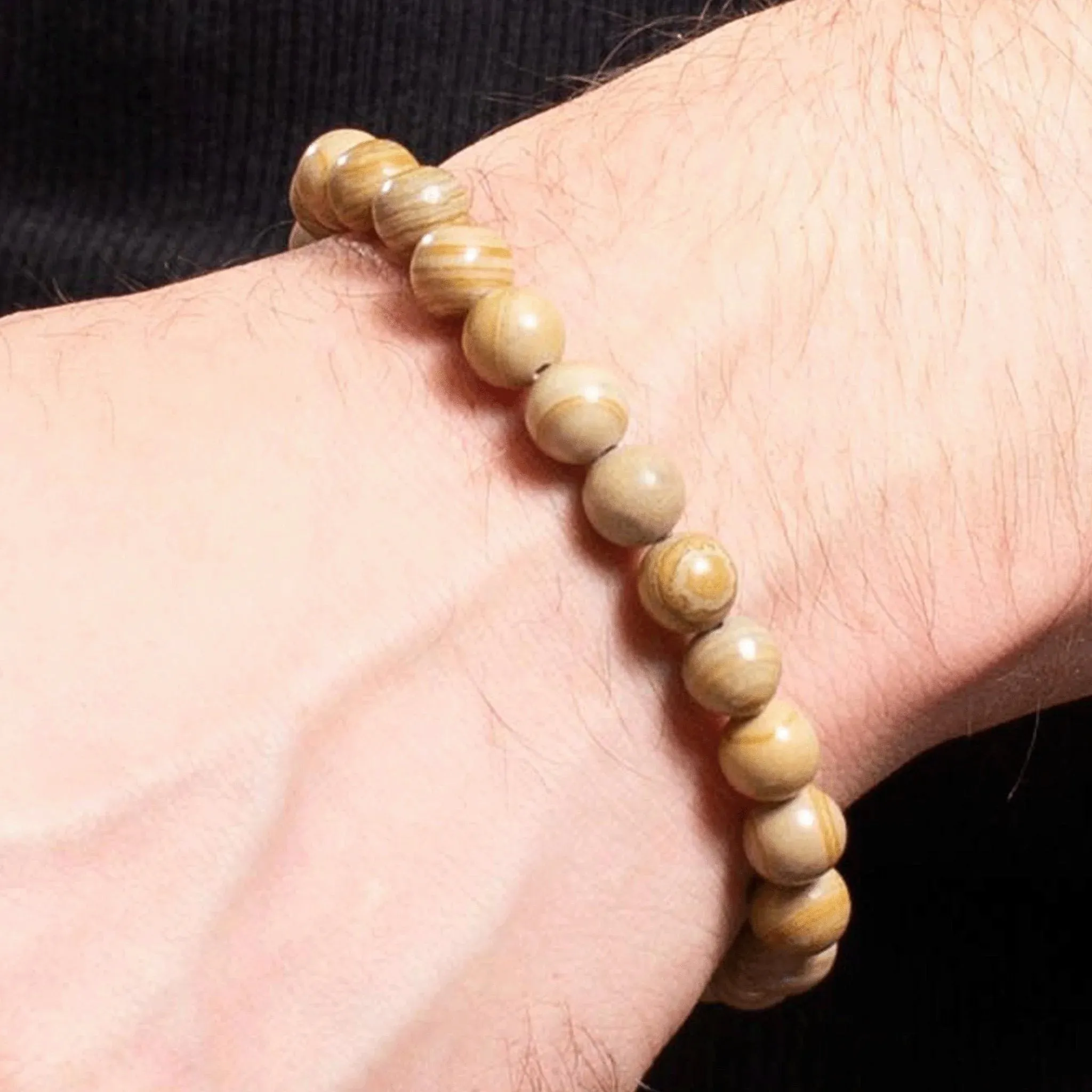 Macklin Beaded Wood Stone Bracelet