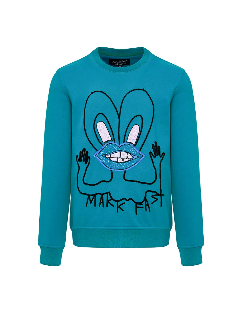 MARK FAST Men MF Blue Little Monster Long Sleeve Sweatshirt