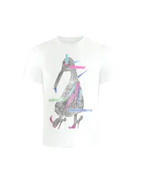 MARK FAST MEN MF PEACOCKS IN MAGICAL WORLD COLLECTION WHITE T-SHIRT