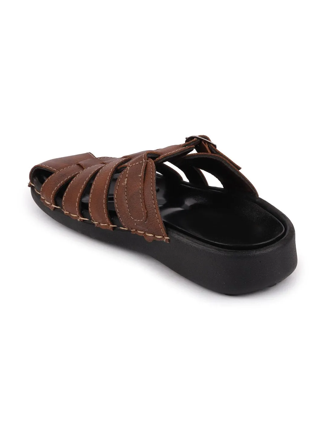 Men Brown Casual Slip-On Fishermen Sandals