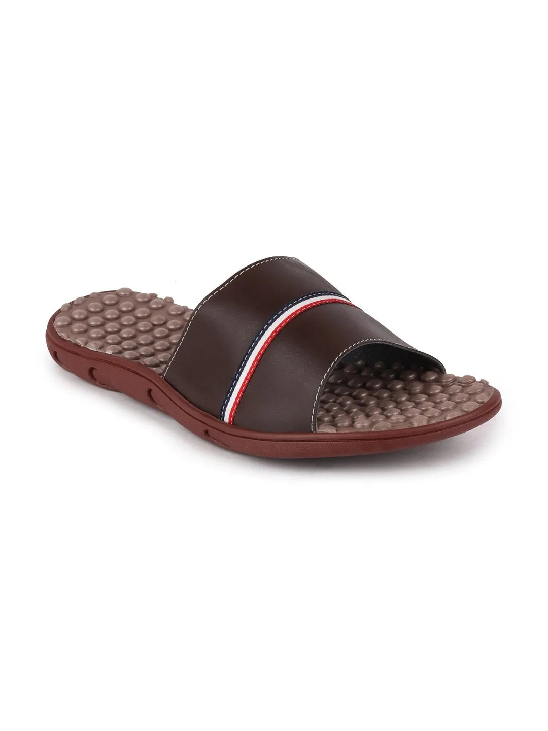 Men Brown Casual Slip-On Flip-Flops