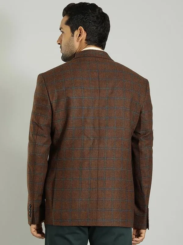 Men Checked Full Sleeve Casual Blazer