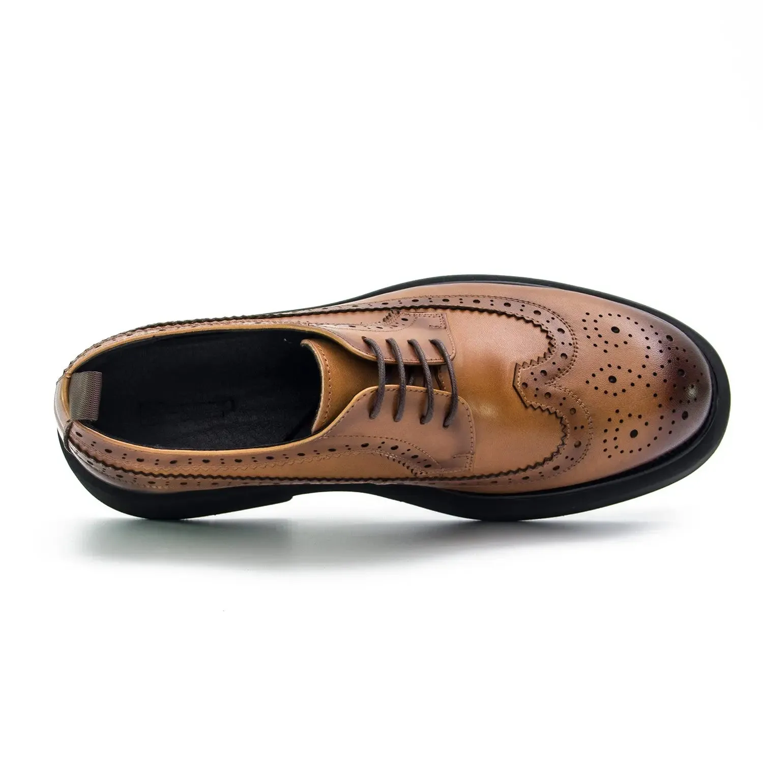 Men's brown brogue leather dress shoes