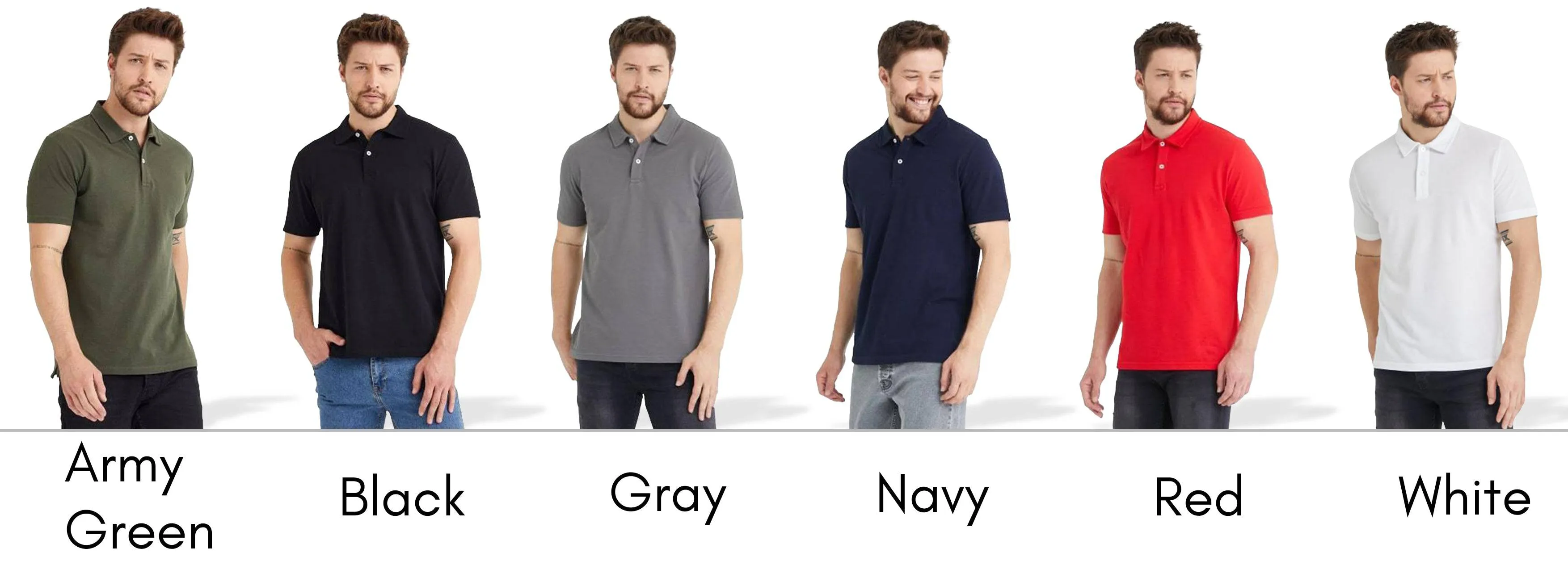 Men’s Classic Polo Shirts - 2 Button 100% Cotton Business Casual Shirt or Golf Shirt