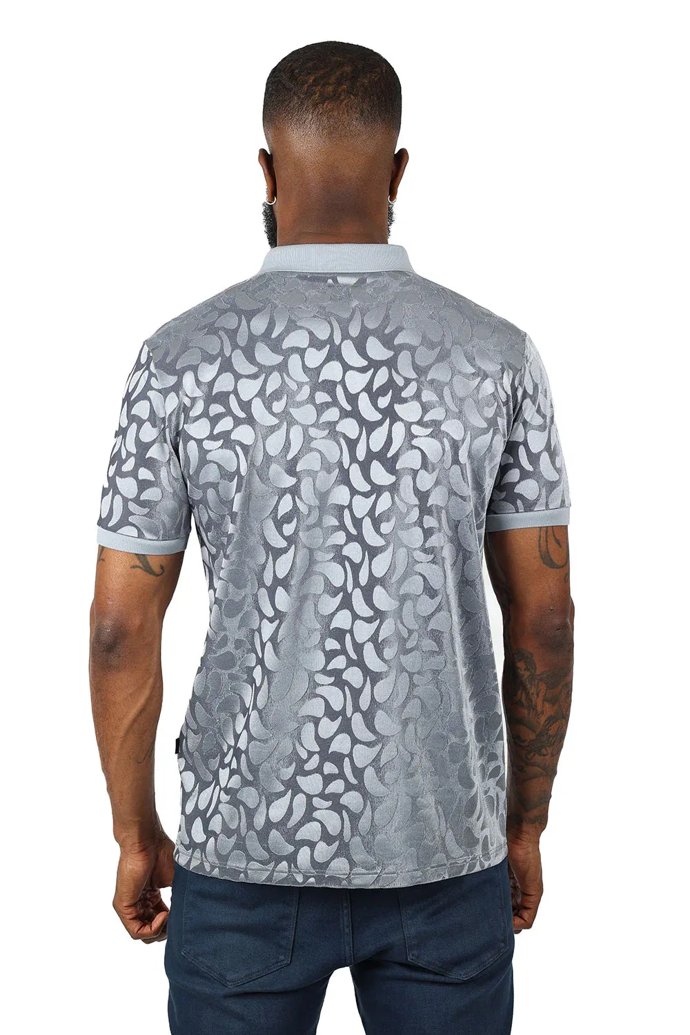 Men's Floral Twist Short Sleeve Polo Shirt