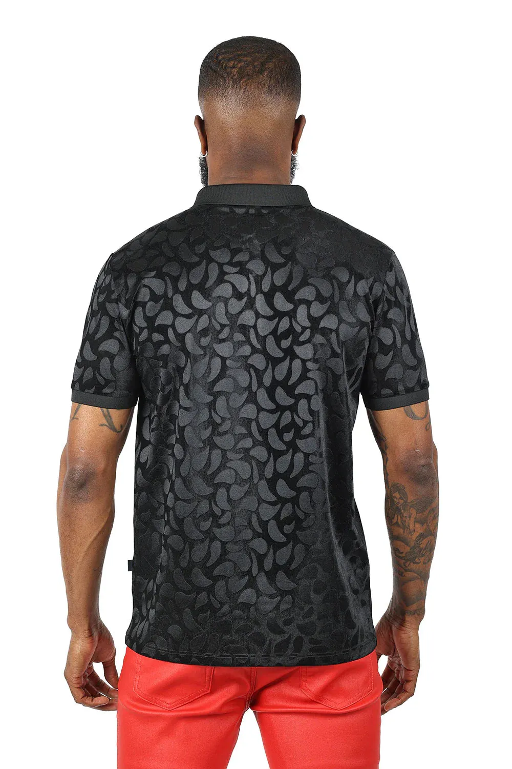 Men's Floral Twist Short Sleeve Polo Shirt