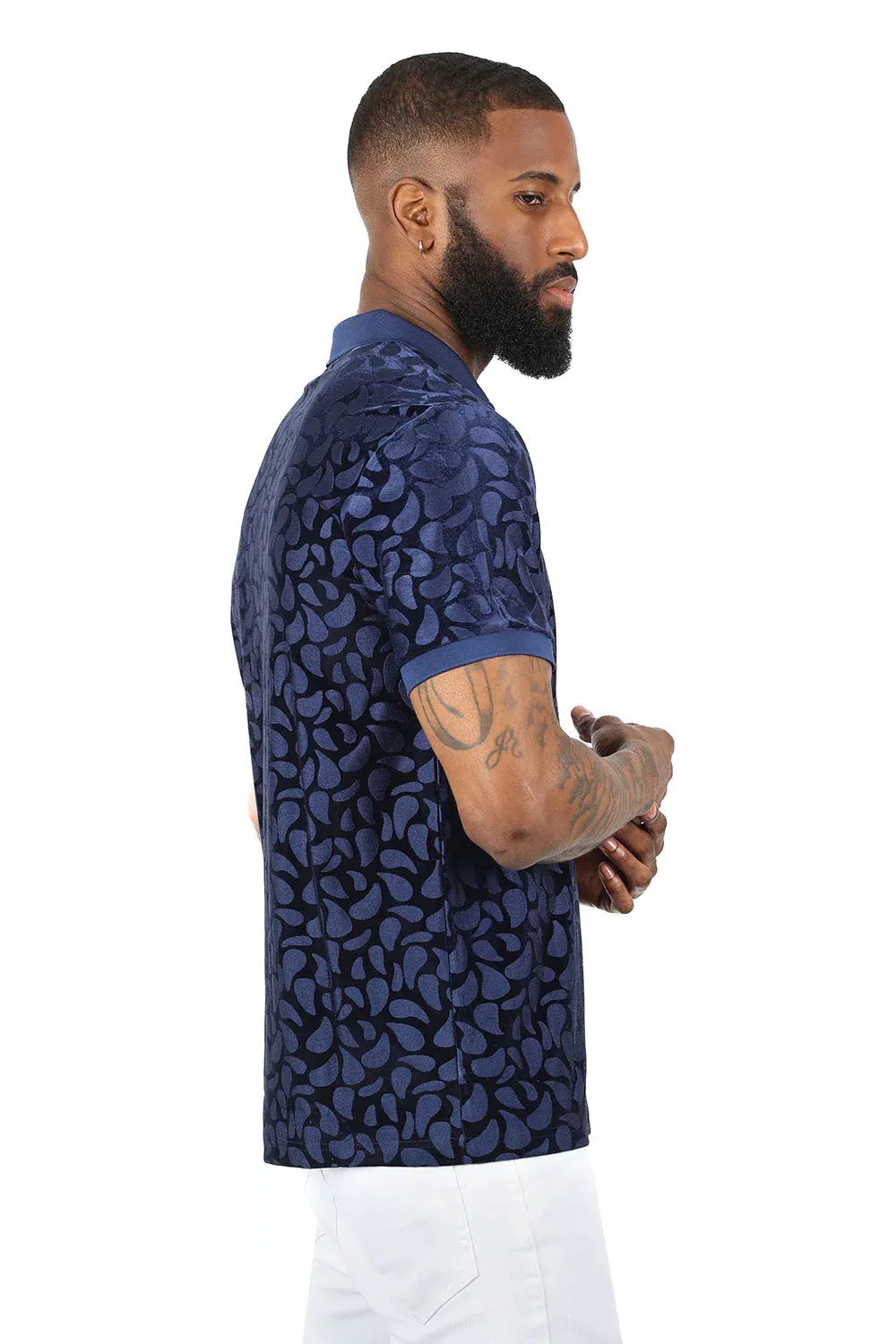 Men's Floral Twist Short Sleeve Polo Shirt