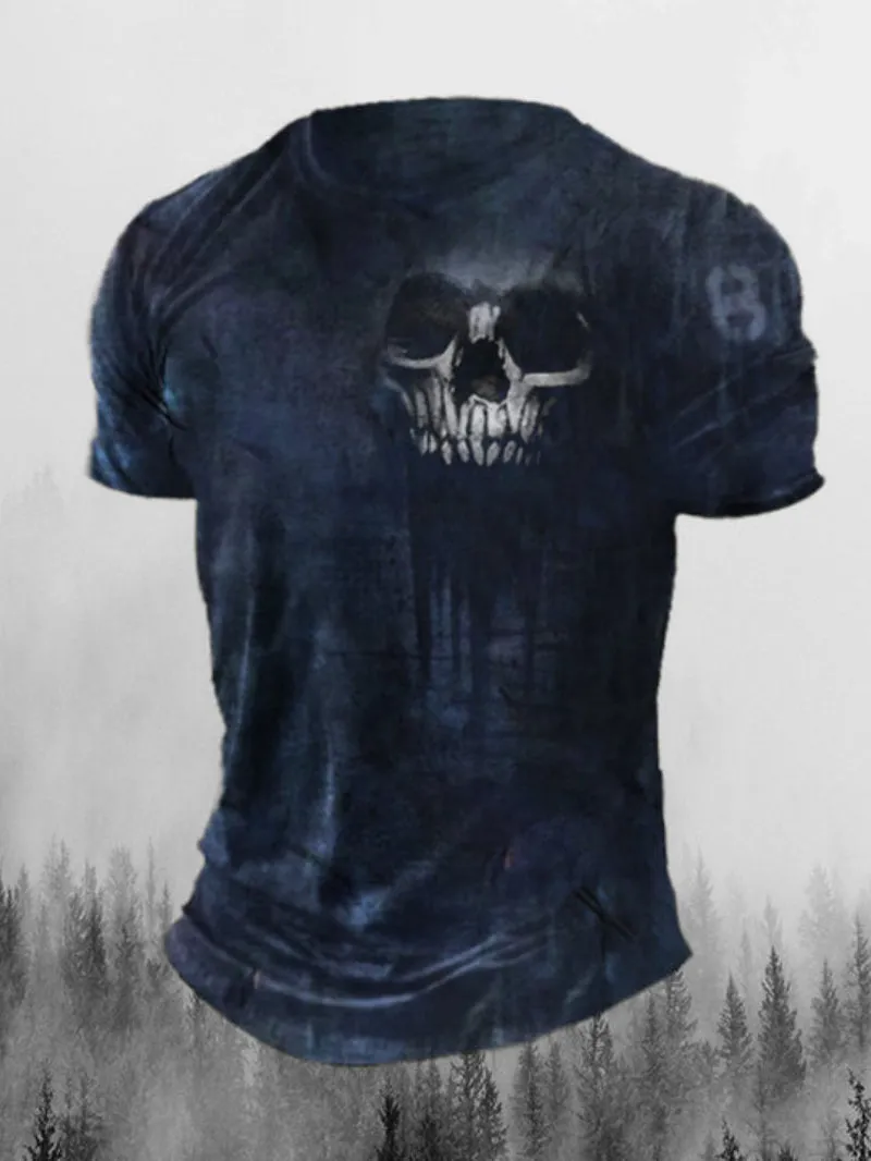 Men's Vintage Skull Short Sleeves T-Shirt