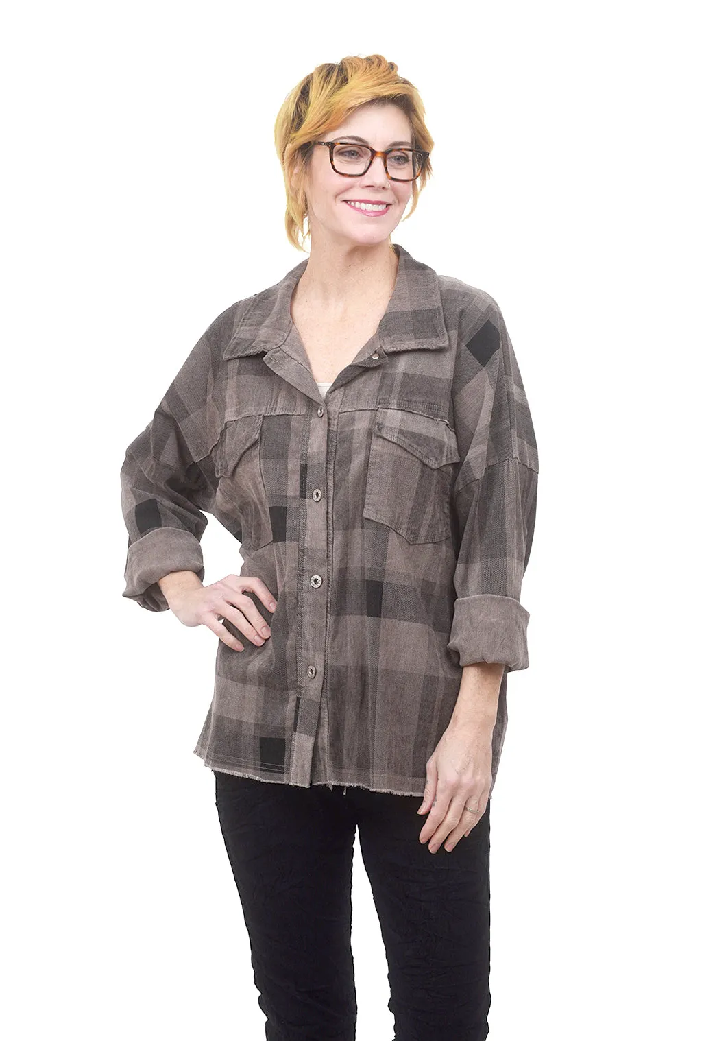 Micro-Corduroy Plaid Jacket, Taupe