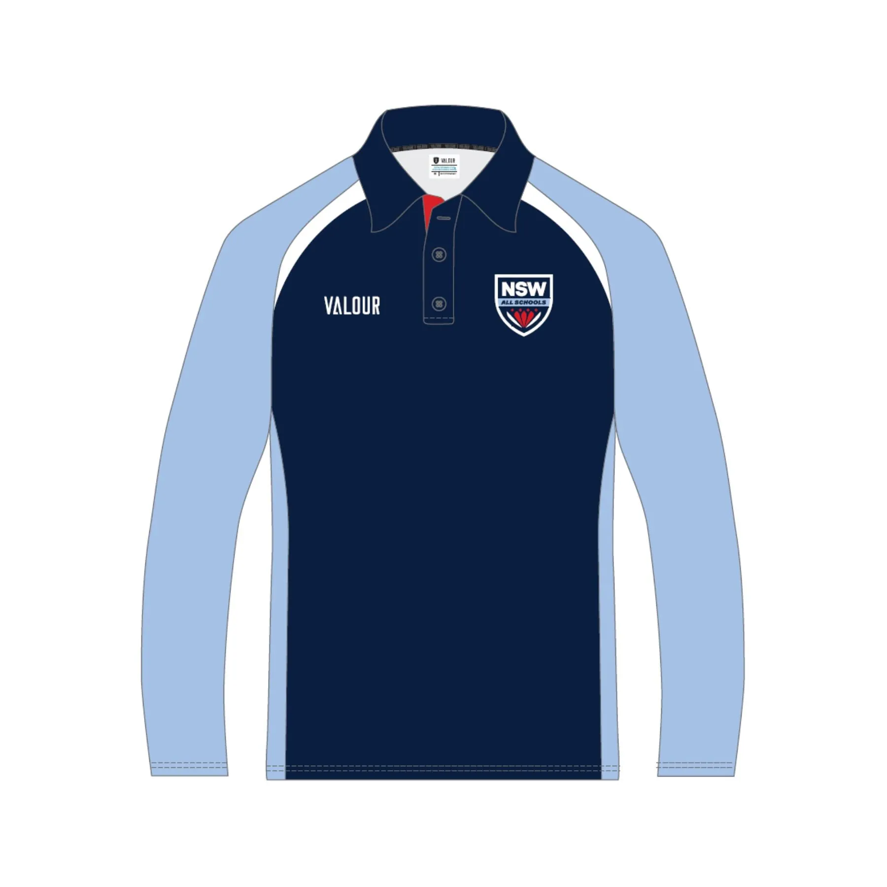 NSW All Schools Unisex Long Sleeve Navy Playing Polo