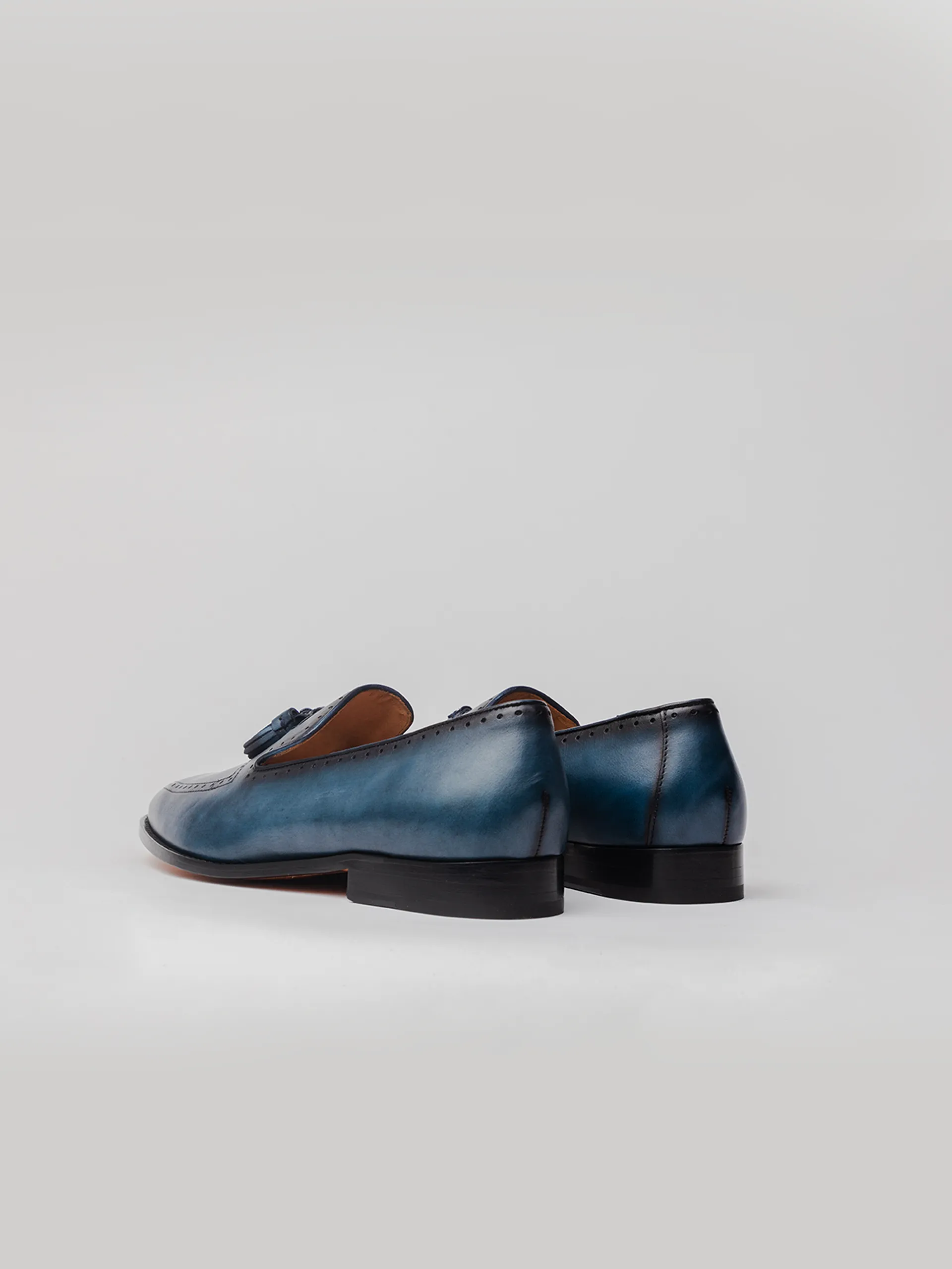 Onyx Tassel Loafer - Slate Blue Patina Finished