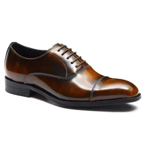 Patina leather oxford shoe