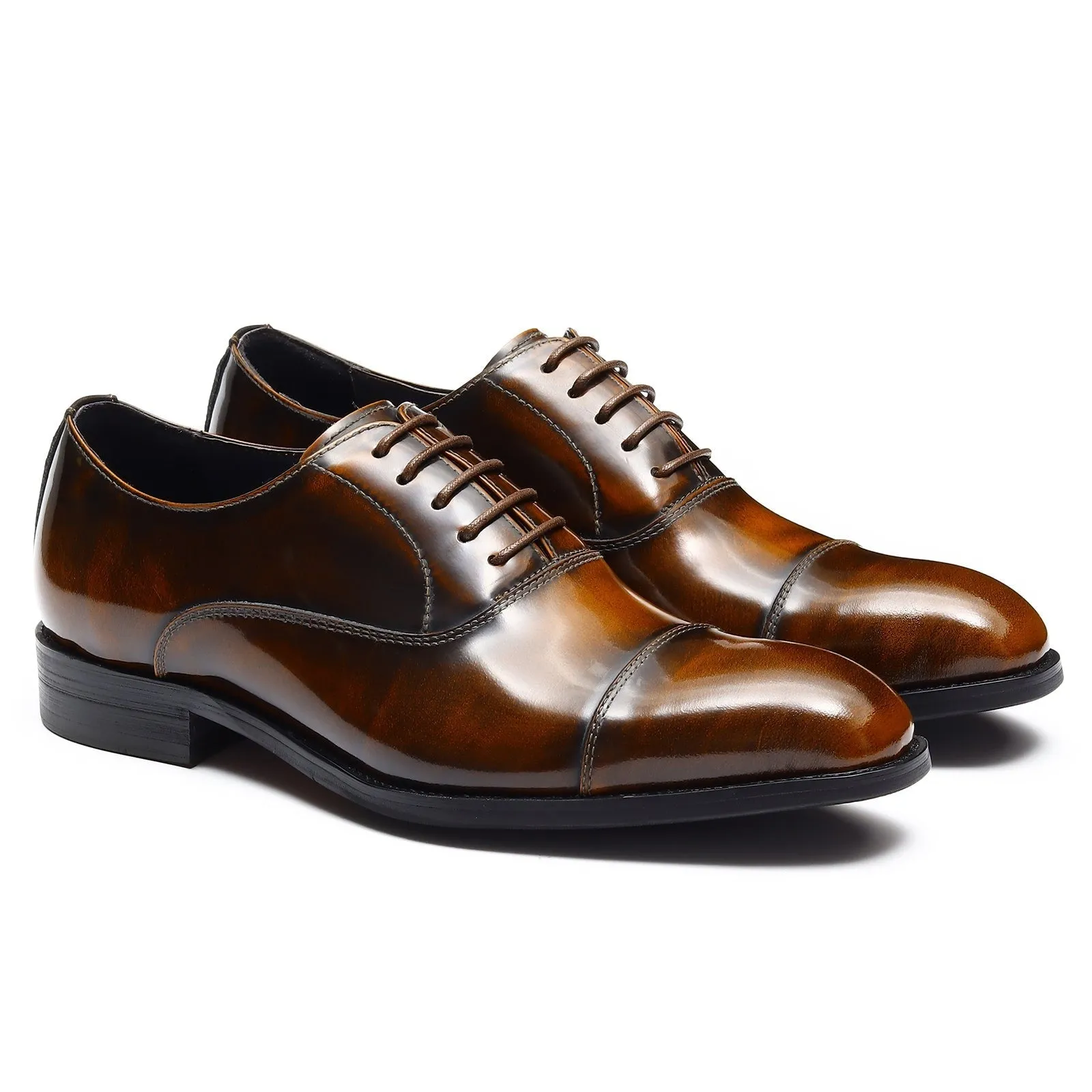 Patina leather oxford shoe