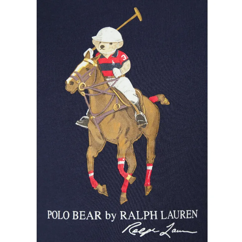 PL - Men 'Navy' Equestrian Bear Printed T-Shirt PL703