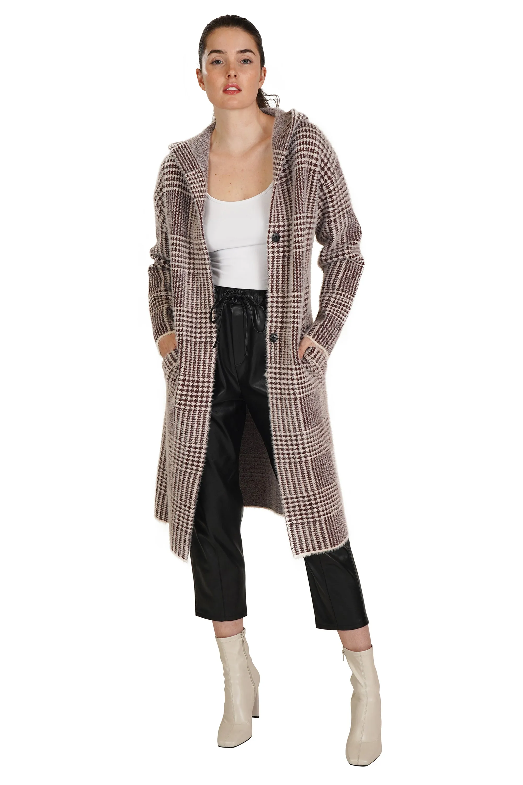 Plaid Snap Button Cardigan