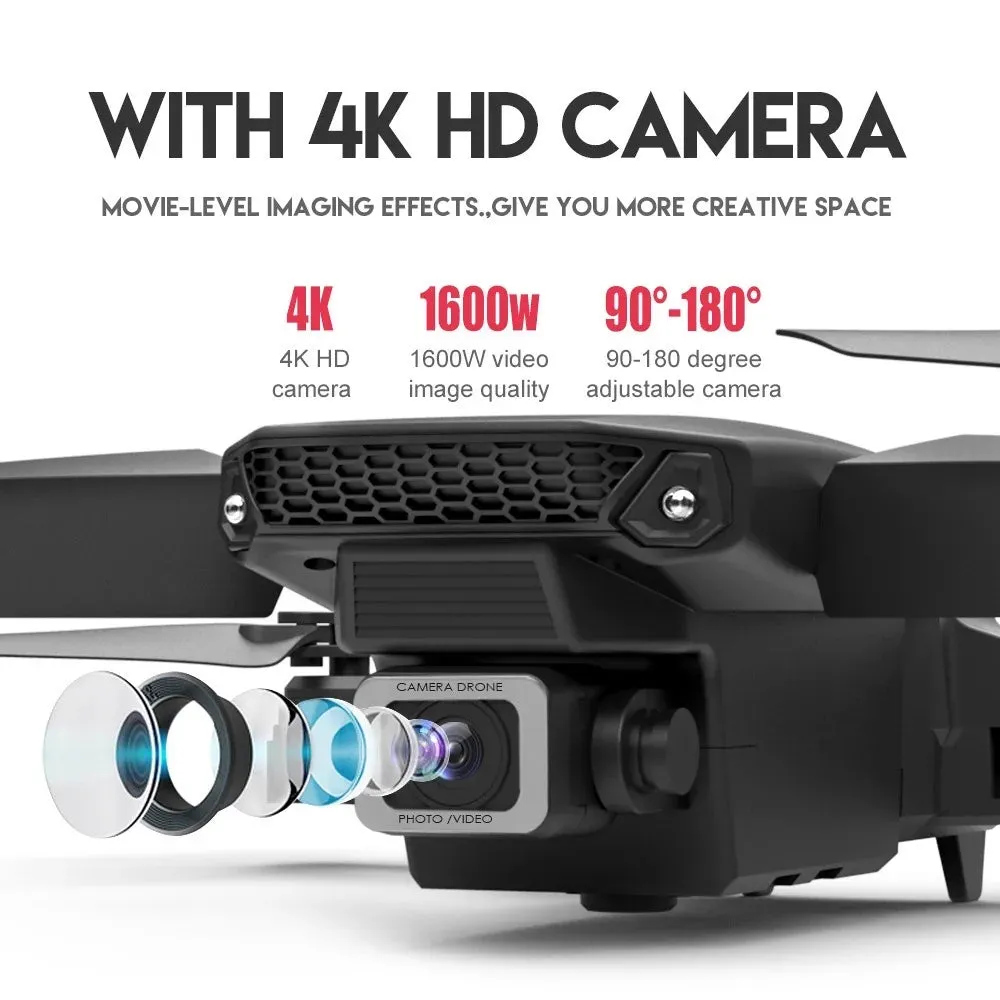 Professional  Foldable RC Helicopter Drone 4K with 1080P Wide Angle Dual HD Camera