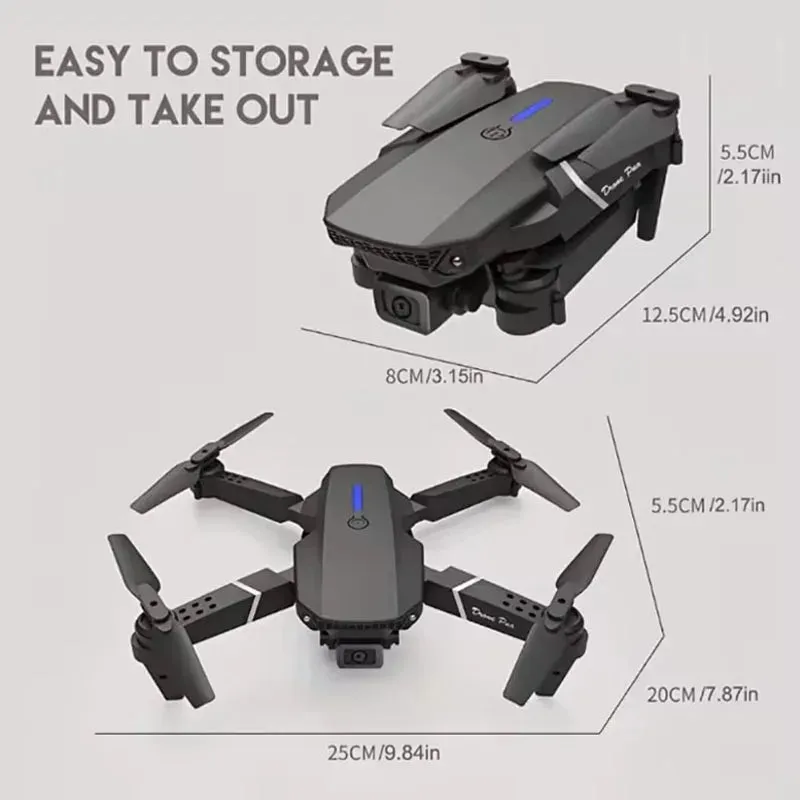 Professional  Foldable RC Helicopter Drone 4K with 1080P Wide Angle Dual HD Camera