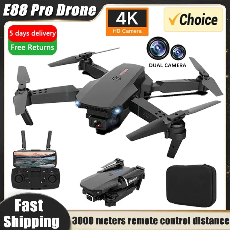 Professional  Foldable RC Helicopter Drone 4K with 1080P Wide Angle Dual HD Camera