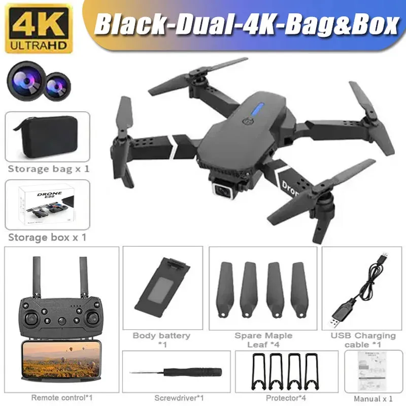 Professional  Foldable RC Helicopter Drone 4K with 1080P Wide Angle Dual HD Camera