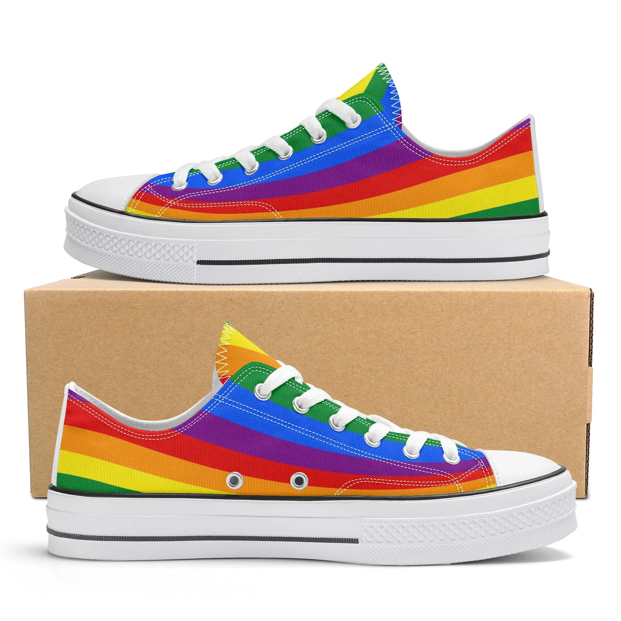 Rainbow Pride Collection - Mens Classic Low Top Canvas Shoes for the LGBTQIA  community